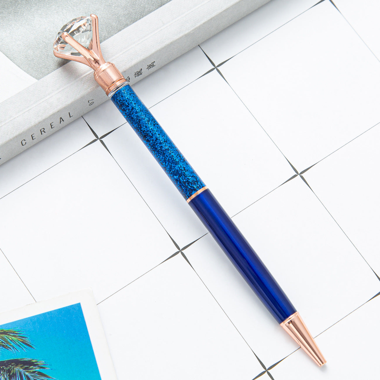 Wholesale Big Diamond Quicksand Metal Ballpoint Pen